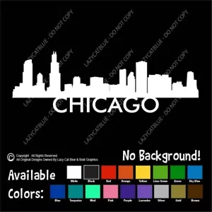 Chicago Illinois Decal Vinyl Sticker IL Skyline Skyscapes City View USA Urban - Picture 1 of 23