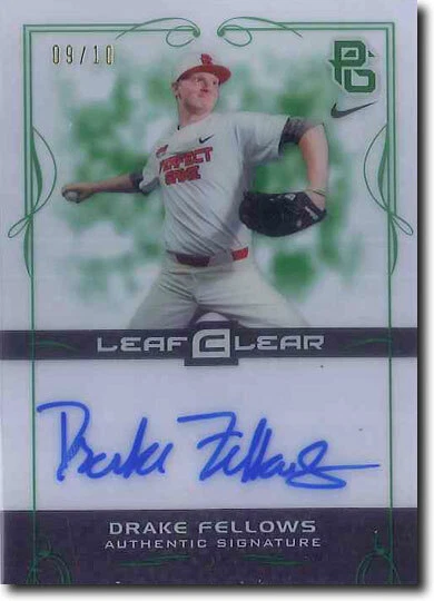 DRAKE FELLOWS 2015 Leaf Perfect Game All-American Rookie GREEN Acetate Auto #/10 - Image 1 of 1