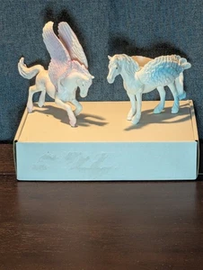 2 Magical Pegasus Winged Horse Figures | Beautiful & Detailed Fantasy Toys Used - Picture 1 of 24