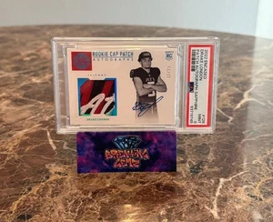 2022 Panini Encased Cap Sapphire /25 Drake London #126 Rookie Patch Auto PSA 9 - Picture 1 of 1