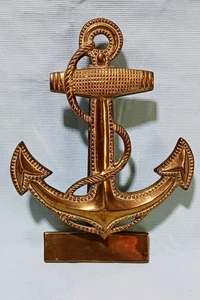 U.S. Navy massiver Messing Anker & Festmacher Schnur Türklopfer 9" x 6,75" - Bild 1 von 2