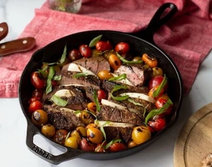 Cast Iron Pre-Seasoned Skillet 10.25 Inch Signature Teardrop Handle, Black - Picture 1 of 6