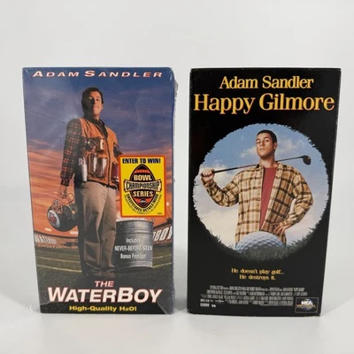 Adam Sandler VHS 2 Tape Lot - Happy Gilmore & The Waterboy Fast Free Shipping Foto 1 de 4