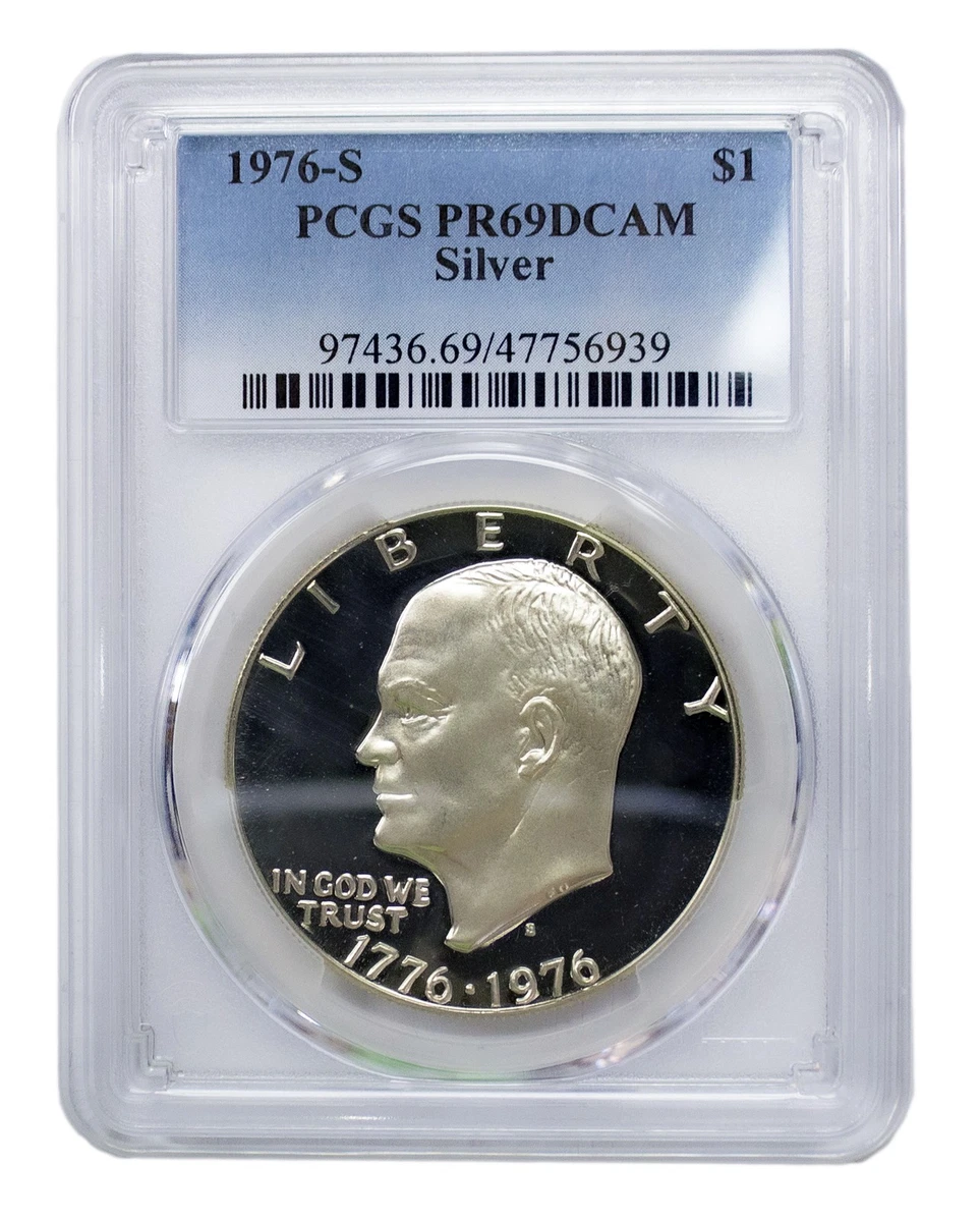 Silver PR 69 Graded 1976 Eisenhower Dollars (1971-1978) for sale