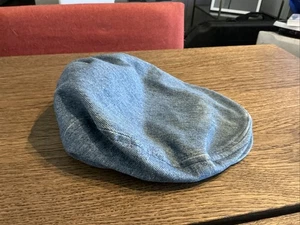 Vintage Men’s Duckbill Newsboy Gatsby Hat Driving Cabbie Denim-Made In USA-Med - Picture 1 of 12