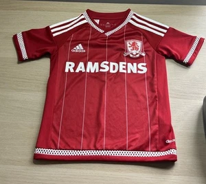 Adidas Red & White Middlesbrough Home Shirt 2015/16 Kids 7-8Y(Promotion Season) - Picture 1 of 18