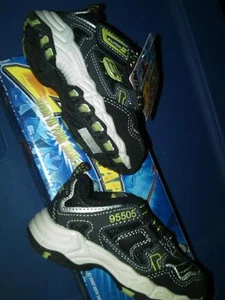 NEW TODDLER BOYS SKECHERS Z-STRAP 95505 SNEAKERS TENNIS SHOES BLACK & GREEN SZ 5 - Picture 1 of 2
