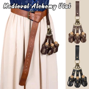 Frasco de alquimia medieval Cuero PU Soporte Cinturón 3 botellas Accesorio Cosplay Cinturón - Imagen 1 de 13