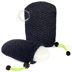 Exfoliating Soap Bag for Shower 2 Pieces - Bar Soap Saver Pouch Bamboo Body S... - Picture 1 of 9