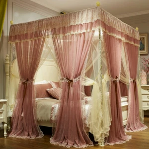 Double Layers Romantic Bed Netting Mosquito Net Luxury Bed Canopy Bed Curtain - Picture 1 of 28