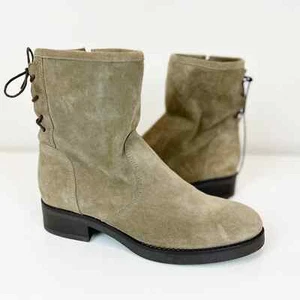 Anna Fidanza Tan Suede Lace-up Boots Size 39/9 - Picture 1 of 9
