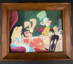 Vintage Alice in Wonderland Litho Print Framed 12x10 Walt Disney Productions - Picture 1 of 8