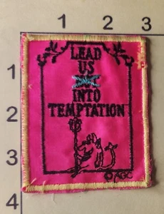 American Greeting Cards AGC Patch Lead us into Temptation Embroidered Sew On - Picture 1 of 1