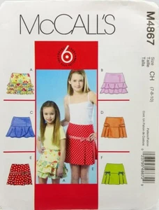 Girls Skirt Sewing Pattern M4867 Size 7 8 10 McCalls Easy - Picture 1 of 3