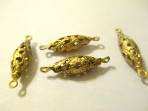 8 cuentas de conector de filigrana de latón crudo de colección 26x17 mm 2 bucles E0104 - Imagen 1 de 4