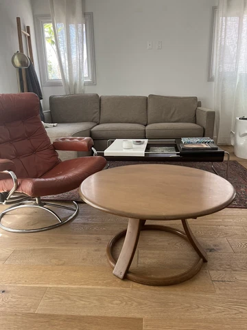 1940s Leo Jiranek Coffee Table Heywood Wakefield MCM Round Mid Century Vintage Cover