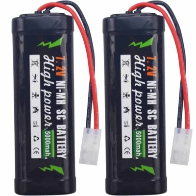 2 Stück 5000mAh Wiederaufladbar Akku 7,2V Ni-MH Pack RC-Akku Tamiya Stecker DE - Bild 1 von 4
