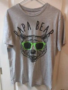 MAD ENGINE PAPA BEAR KURZÄRMLIGES T-SHIRT FÜR HERREN GRAU GRÖSSE LARGE NEU MIT ETIKETT - Bild 1 von 5