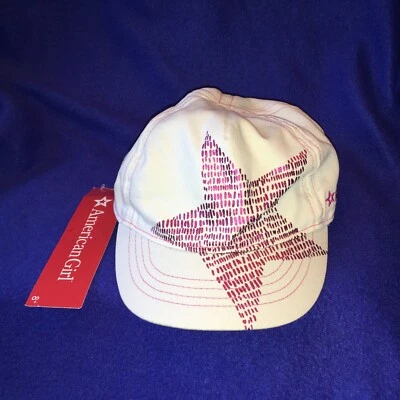 Nuevo NIÑAS American Girl ~ Gorra de Béisbol Estrella Brillante Rosa y Blanco NUEVO ~ ENVÍO GRATUITO Foto 1 de 4