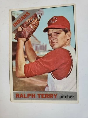 Authentic 1966 Topps #109 Ralph Terry Pitcher Cleveland Indians  - Image 1 of 2