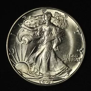 1941-D 50c Walking Liberty Half Dollar - Blazing Luster - Free Shipping USA - Picture 1 of 3