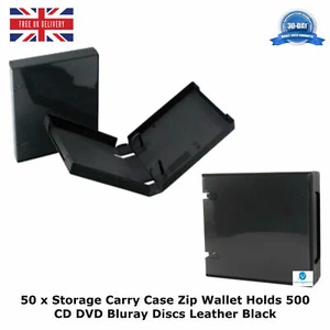 50 x Black Unikeep Binders CD DVD Holds 20 Discs Empty Replacement Cases Covers - Picture 1 of 12