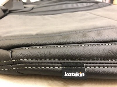 Katzkin Black Leather Dark Slate Suede Seat Covers for 2015-23 Dodge Challenger - Image 1 of 4