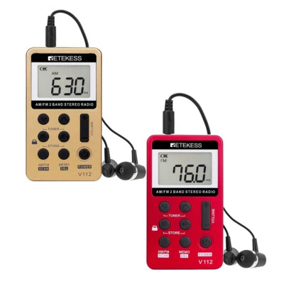 Retekess V112 Portable Pocket FM/AM Radio Digital Rechargeable Radio For Gifts - Image 1 of 4