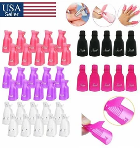 10 Pcs Plastic Nail Soak Off UV Gel Art Polish Remover Wrap clip Cap from USA - Picture 1 of 34
