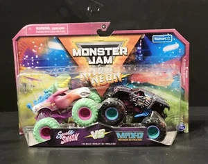 Monster Jam Nitro Neon Sparkle Smash & Max-D 1:64 - Picture 1 of 2