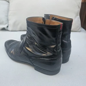Gucii Black Leather Boots Size 7 Gucii EU:41 US: 7.5 Actually Size US 8.5 - Picture 1 of 12