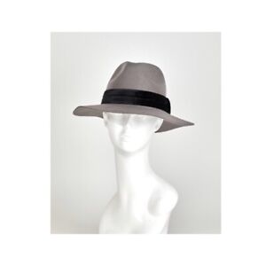 Badgley Mischka Women's Wool Fedora Hat (O/S, Medium Grey) New