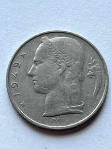 1949 Belgium 5 Francs - Picture 1 of 2