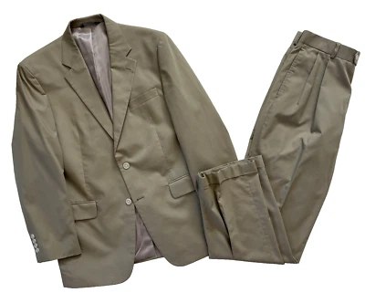 Traje Pantalón Hombre Tostado Jos A Bank 2 Piezas Mezcla Algodón Dos Botones Clásico 40 41 R Foto 1 de 4