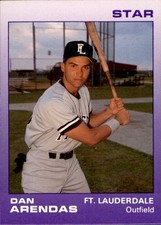 1988 Ft. Lauderdale Yankees Star #1 Dan Arendas Plainsboro New Jersey NJ Card