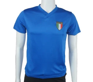 Camiseta Italia Bordada Logo Bandera Azul Manga Corta Talla Pequeña - Imagen 1 de 5
