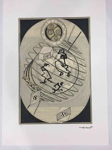 Max Ernst Lithographie compenser cm 50x70 signature dalle avec certifié - Picture 1 of 9