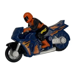 Hot Wheels Friction Motorcycle Stunt Rider Toy Racing Blue Bike Vintage 2002 3.5 - Picture 1 of 24