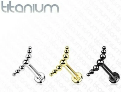 G23 GRADO IMPLANTANTE TITANIO Barra Curvada Cartílago Oreja Superior Pendiente Media Luna Hélice Foto 1 de 4