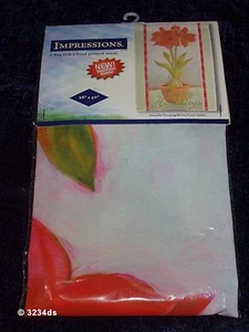 NCE Impressions 28" x 40" Decorative Flag HAPPY HOLIDAYS Red Amaryllis Lilies - Picture 1 of 2