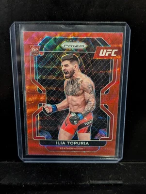 2022 Panini Prizm UFC Ilia Topuria Ruby Wave Prizm Rookie!!! - Image 1 of 2