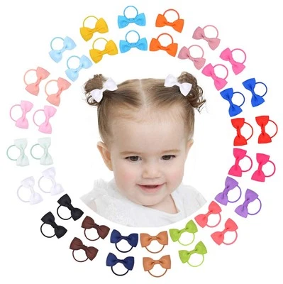 Jollybows 40PCS 2 Inches Baby Girls Hair Bows Ties Mini Boutique Elastic Hair...