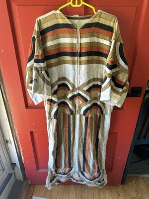 Vestido Largo Maxi Boho Hippie Vintage Retro Terricloth L/XL Foto 1 de 4