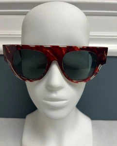 Occhiali da sole pilota CELINE CL 400121 54N montatura avana rossa a righe lenti verdi - Foto 1 di 10