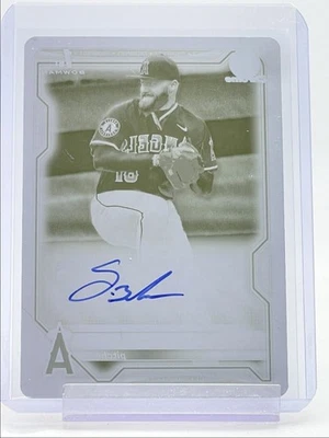 SAM BACHMAN 2021 BOWMAN CHROME DRAFT 1ST YELLOW PRINT PLATE AUTO 1/1 Q0234 - Image 1 of 2