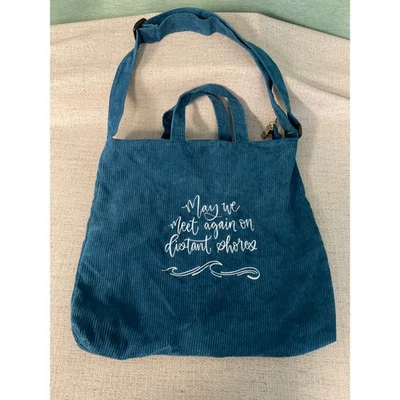 Bolso de Mano de Pana Bandolera Bolso de Hombro Azul Teal OwlCrate Foto 1 de 4