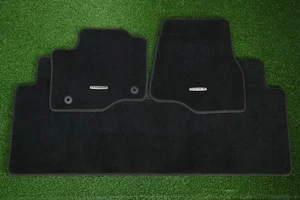 NEW OEM 17-24 FORD SUPER DUTY CREW CAB BLACK CARPET FLOOR MATS, PLATINUM EMBLEMS - Picture 1 of 6