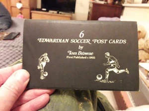 6 POSTCARDs By TOM BROWNE Edwardian Soccer Postcards Chimera Reproductions - Picture 1 of 6