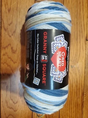 New 1 Skein Red Heart All In One Granny Square Yarn Aran -Soft Sky 8.8oz - Image 1 of 3