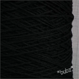 THICK SHETLAND WOOL YARN BLACK DOUBLE KNITTING 400g CONE DK DOUBLE KNIT WEAVING - Picture 1 of 2